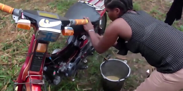 Watch Naughty African Gangster Fucked Hunter's Wife Who Came To Wash Motorcycle In A Local Borehole - Gangster Gave Her All Style 10:10 Indian Porno Movies Movie
